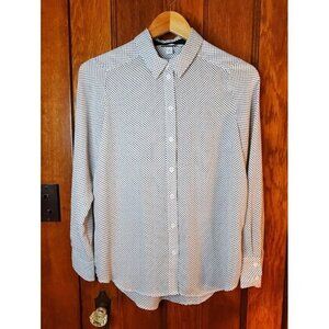 Popsugar Small Black & White Polka Dot Button-Down Blouse